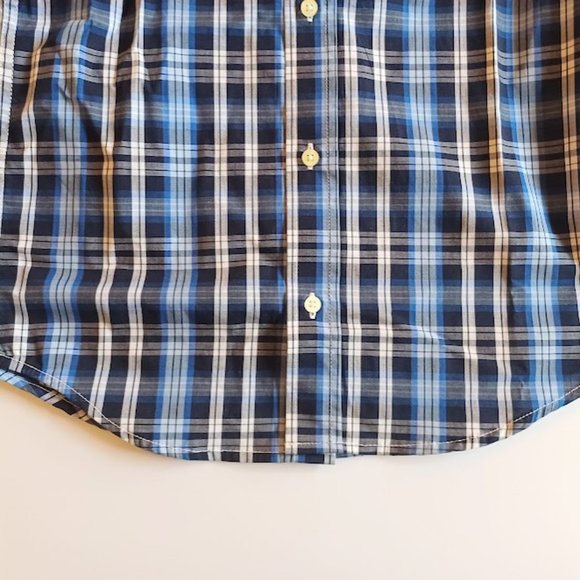 Chaps Boys' Button Down Shirt - Size 8 - Medium Blue Plaid - NWT - Picture 5 of 9